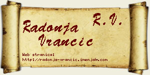 Radonja Vrančić vizit kartica